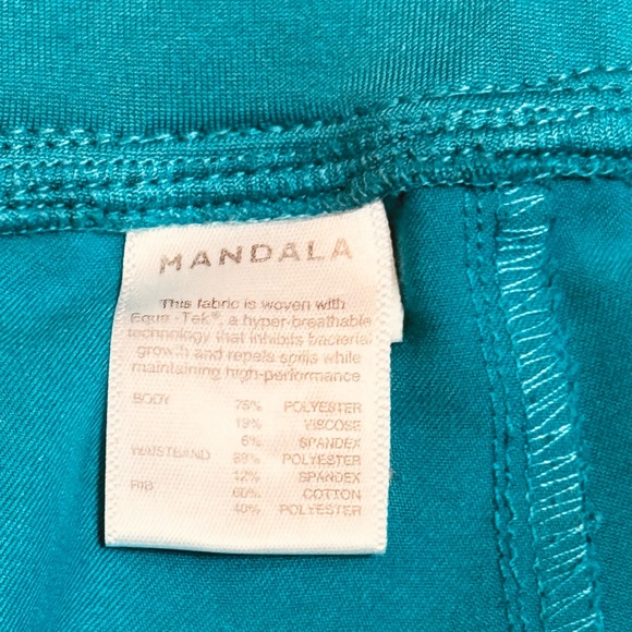 Mandala Teal Scrub Pants XL Pull On Stretch Athleisure Workwear - Picture 8 of 9